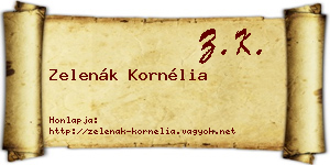 Zelenák Kornélia névjegykártya